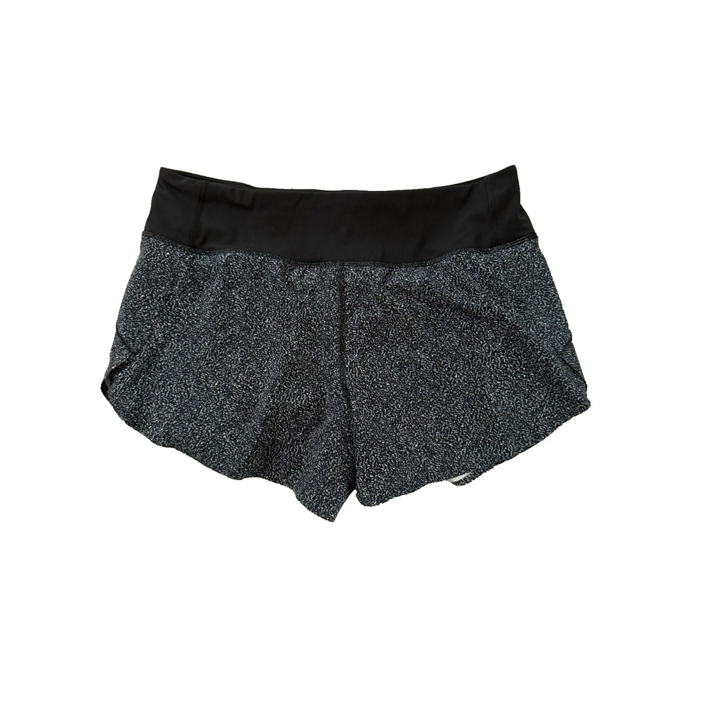Athleta Run With It 3" Shorts Black White Lined Womens Small All Over Print